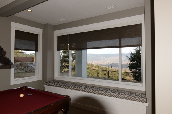 Roller shades on large window