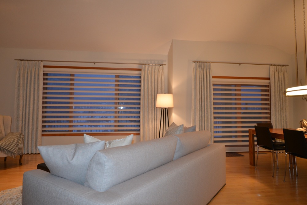 custom blinds in living room