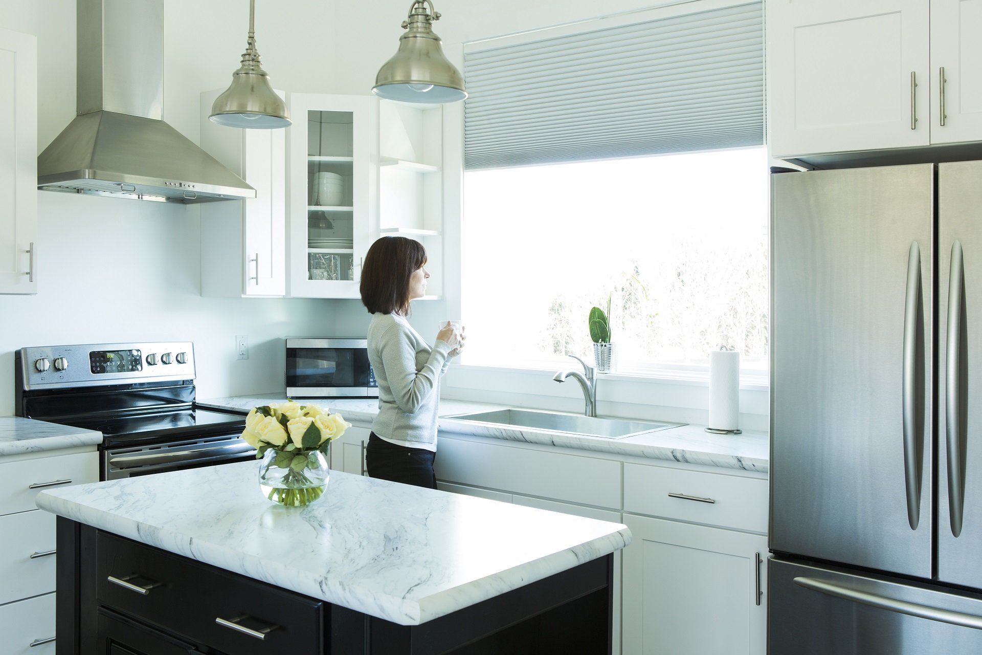 Kelowna Motorized Blinds Automated Window Coverings The Well Dressed   Kitchen Windows Hunter Douglas Motorized Blinds The Well Dressed Window Kelowna 