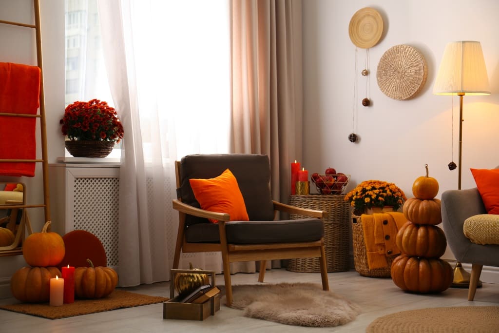 Cozy fall living room in Kelowna home 